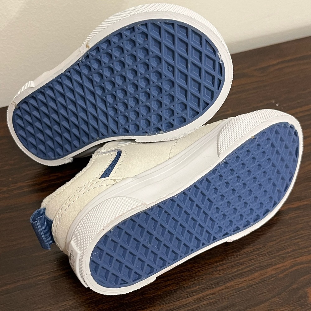 VANS Toddler Boys 5 Seldan Slip On Leather Retro Pop Bijou Shoes Sneakers New - Picture 6 of 7